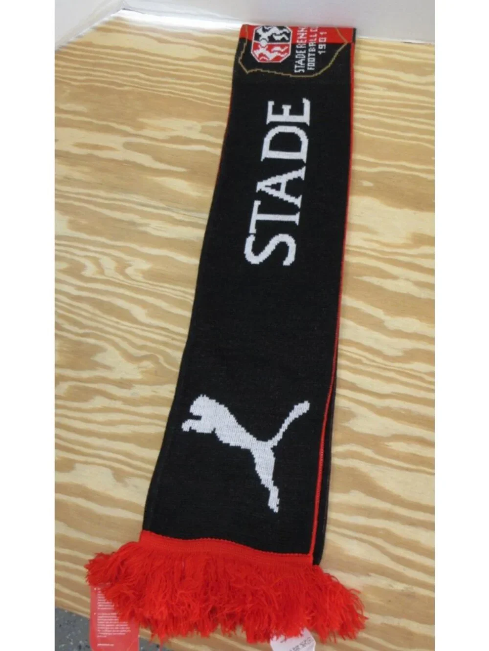 Stade Rennais FC Scarf Red Puma Football Soccer Club Fan Fringe NEW